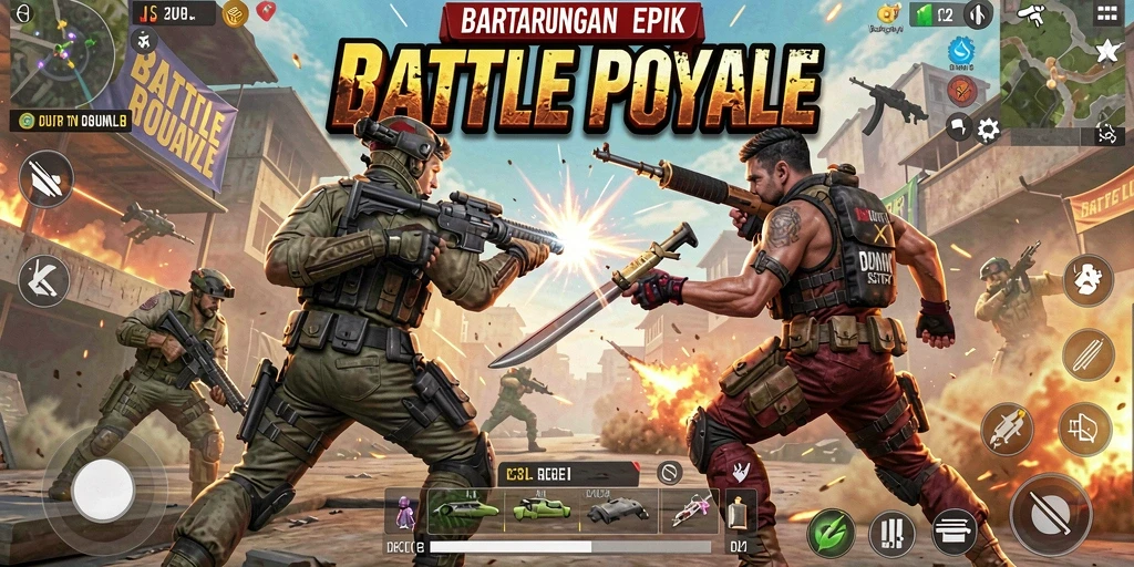 Tampilan gameplay menarik dalam 33L Battle Royale.