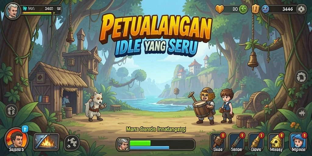 Tampilan seru gameplay Idle di 3446 dengan karakter dan dunia menarik.