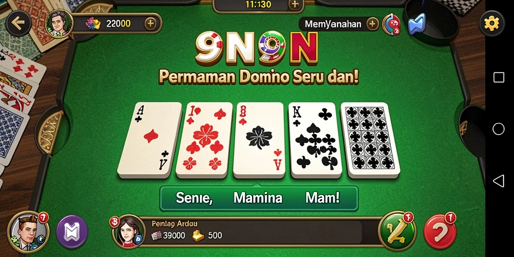 Screenshot gameplay 9N9N menampilkan serunya bermain domino.
