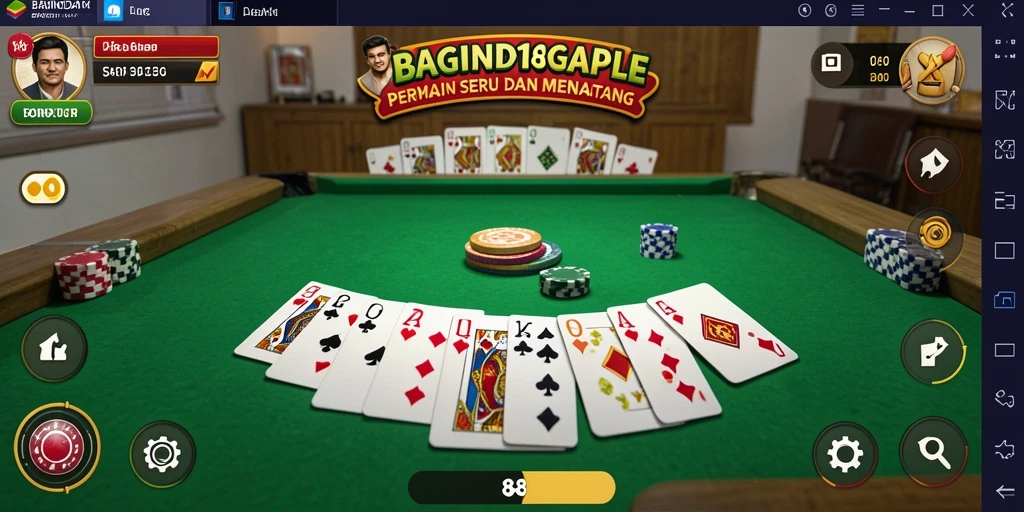 Tampilan gameplay seru di BAGINDA168 saat bermain Gaple.