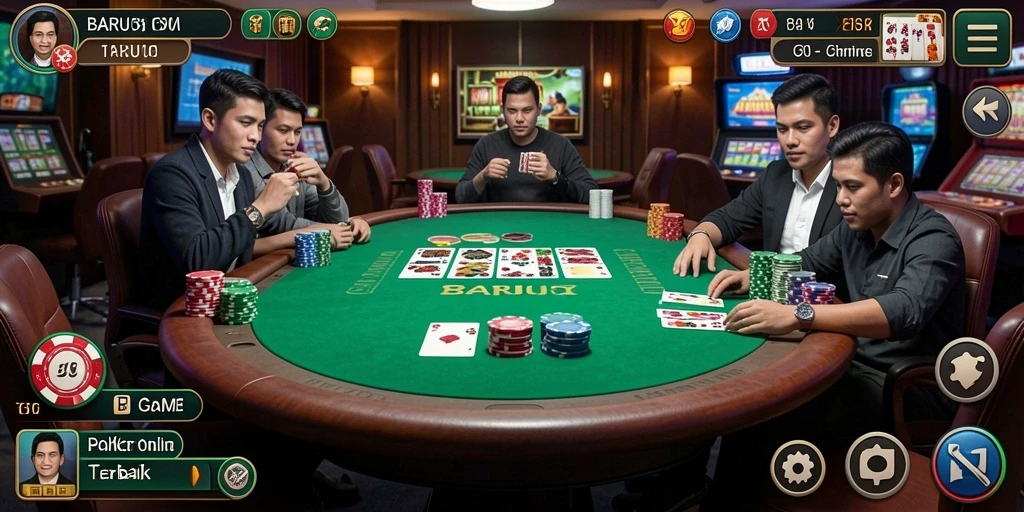 Tampilan gameplay seru poker online dalam BARU01.
