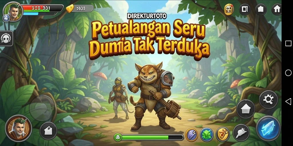 Screenshot menampilkan pemain menjelajahi area misterius dalam DIREKTURTOTO.