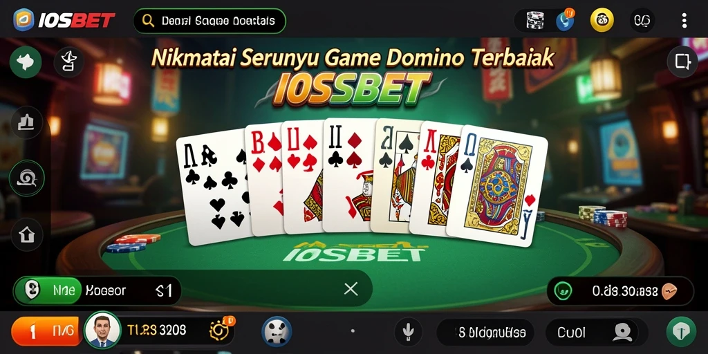 Screenshot gameplay IOSBET menunjukkan serunya bermain Domino dengan teman.