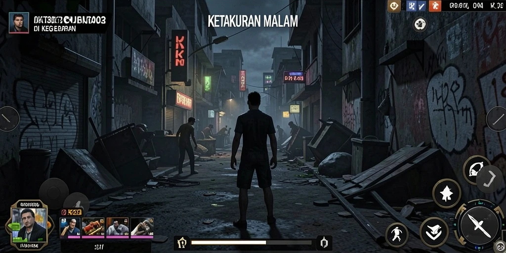 Gameplay menegangkan di dunia gelap penuh teror.