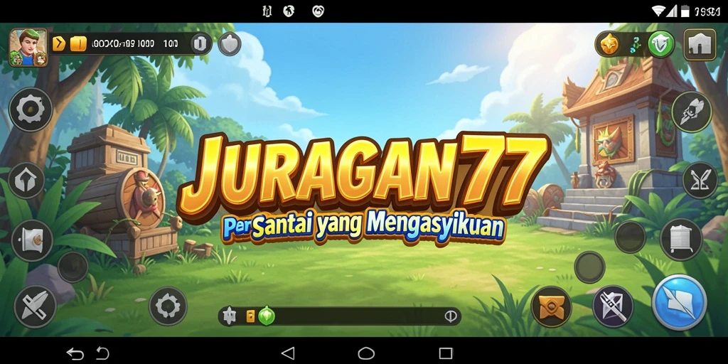 Tampilan gameplay JURAGAN77 yang ceria dan mengasyikkan.