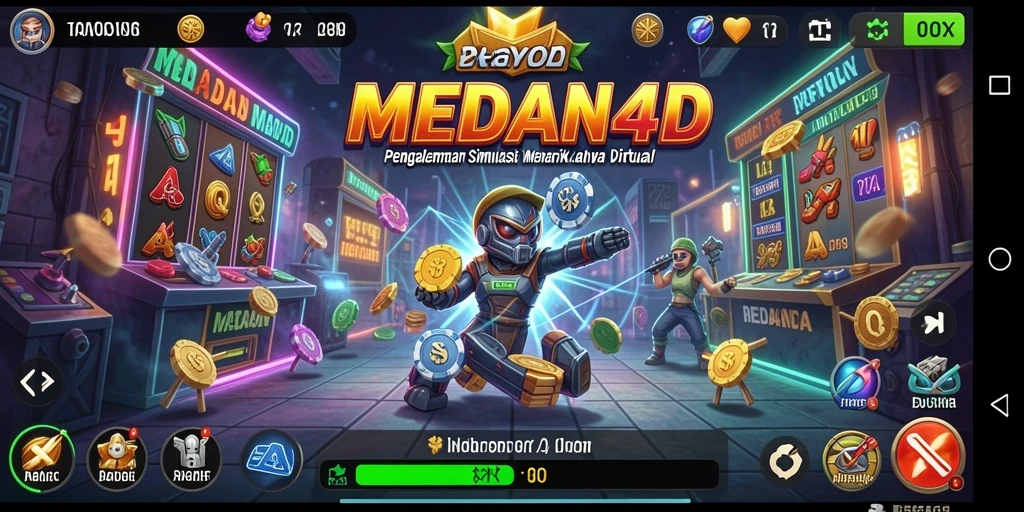Tampilan gameplay <strong>MEDAN4D</strong> dengan aksi simulasi yang mendebarkan.
