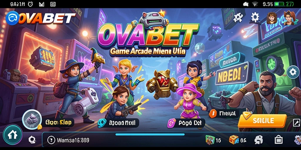 Tampilan gameplay dinamis dan seru dari permainan arcade OVABET.