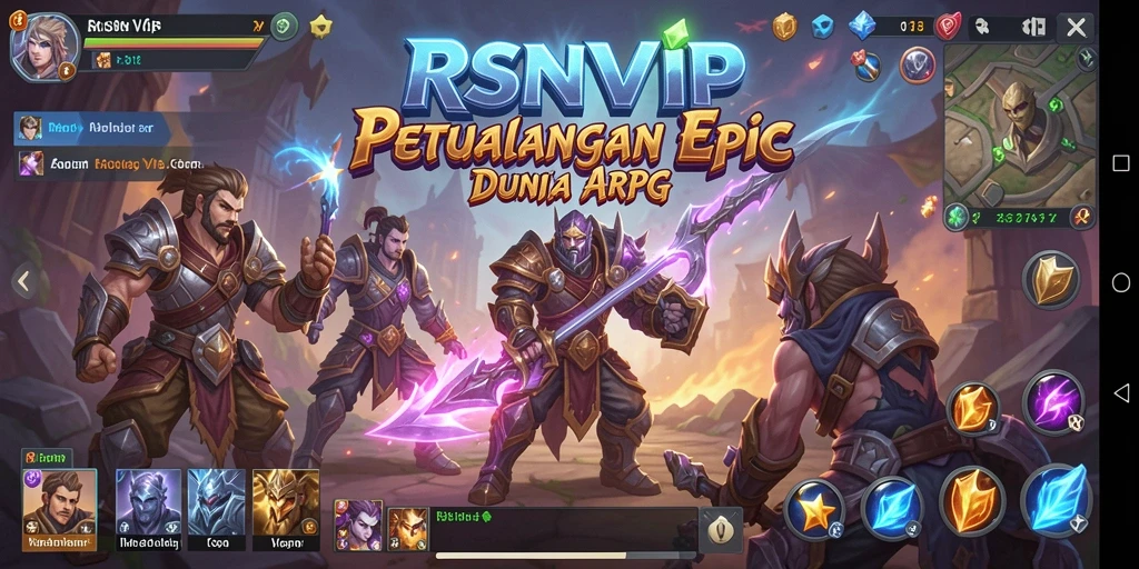 Gameplay mendebarkan RSNVIP dalam dunia ARPG yang luas.