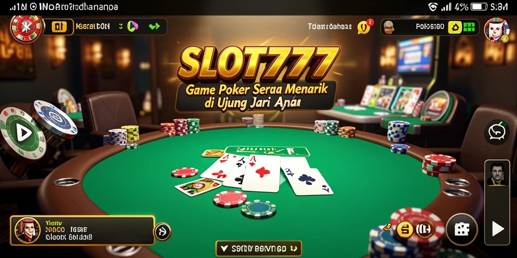 Gambar tampilan gameplay Poker yang mendebarkan di SLOT777.
