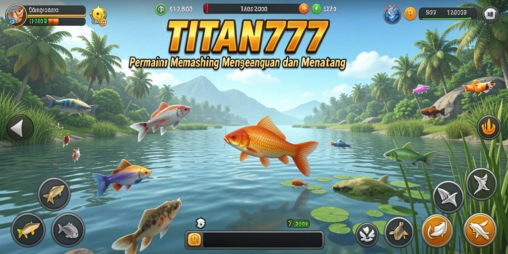 Tampilan gameplay memancing yang menyenangkan di TITAN777.