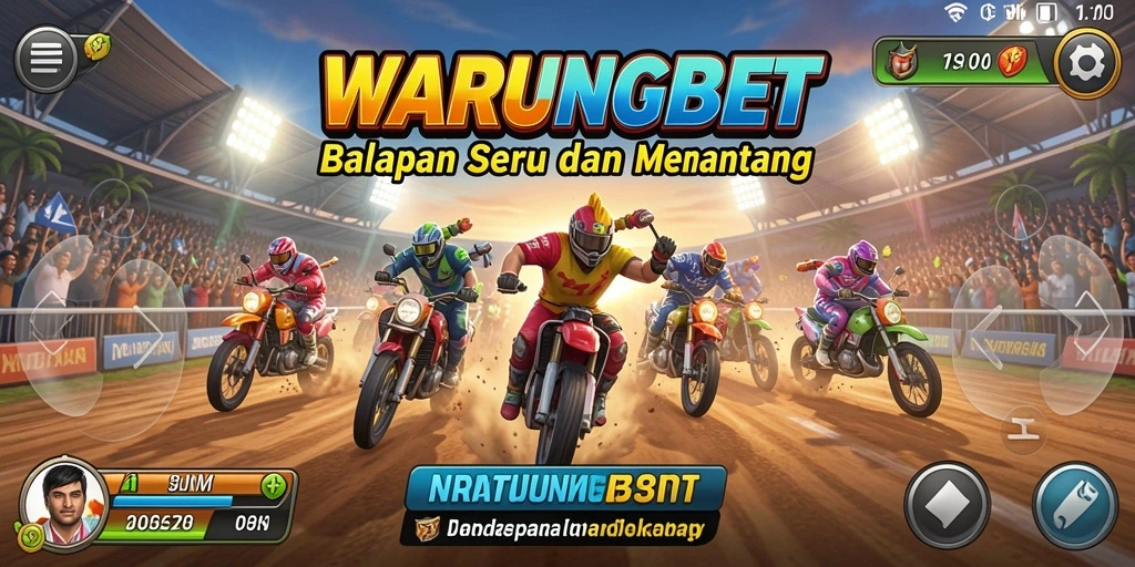 Tampilan gameplay balapan yang seru dan mengasyikkan.