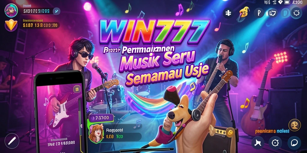 Screenshot menunjukkan gameplay seru dari WIN777 dengan lagu-lagu favorit.